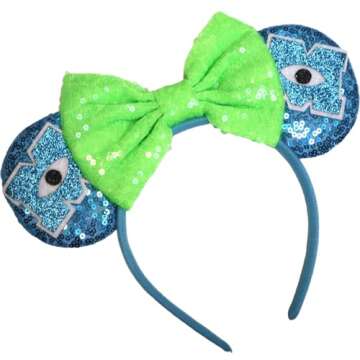 CLGIFT Princess Minnie Ears - Sparkling Floral Mouse Ears for All Ages