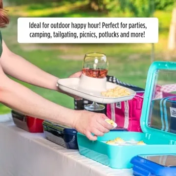 Fancy Panz Party Plates - Reusable Plastic with Cup Holder