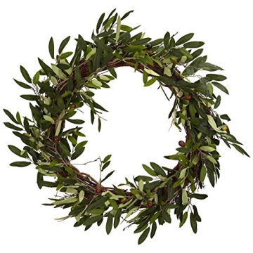 Nearly Natural 20in. Artificial Olive Wreath