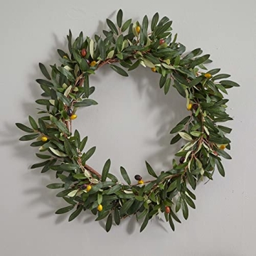 Nearly Natural 20in. Artificial Olive Wreath