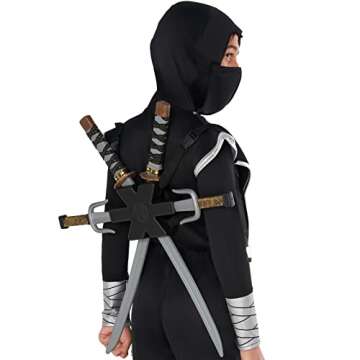 Morph - BPA Free - Ninja Swords for Kids with Back Strap Costume Ninja Costume Accessories for Kids Ninja Toy