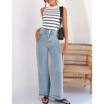 ZESICA Women's Ribbed Tank Top - Stylish & Comfortable