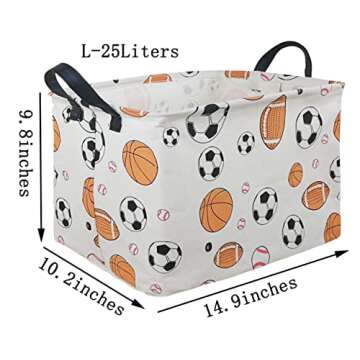 KUNRO Rectangle Toy Bin Waterproof storage organizer for Nursery Hamper Home decor Closet Kids Bedro...