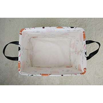 KUNRO Rectangle Toy Bin Waterproof storage organizer for Nursery Hamper Home decor Closet Kids Bedroom Laundry Baby Gift Shelf Baskets(Balls)