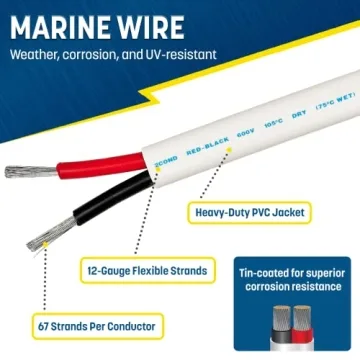 GS Power Marine Wire 100ft – Durable Tinned Copper Wire