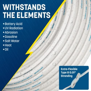 GS Power Marine Wire 100ft – Durable Tinned Copper Wire