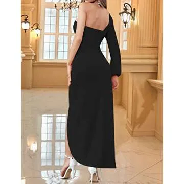 ZESICA One Shoulder Bodycon Maxi Dress for Women