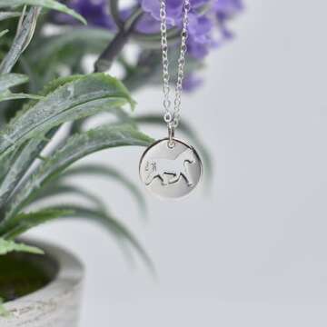 Horse Necklace in Sterling Silver on a 16 Inch Sterling Silver Cable Chain. Little Girls Jewelry. Horse Necklace. Horse Jewelry. Horse Charm.