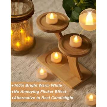 Beichi 100-Pack Flameless LED Tea Light Candles Bulk