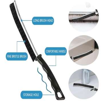 Hard Bristle Crevice Cleaning Brush Set for Deep Cleaning