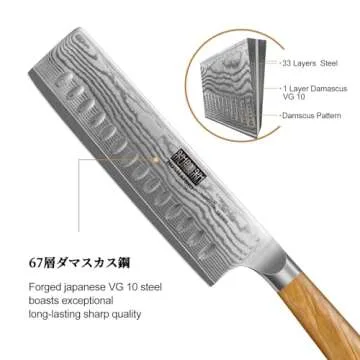 Premium HOSHANHO Nakiri Knife - Sharp VG-10 Damascus Blade