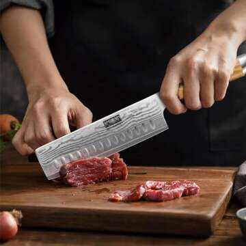 Premium HOSHANHO Nakiri Knife - Sharp VG-10 Damascus Blade