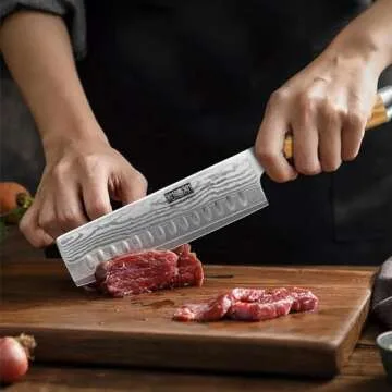 Premium HOSHANHO Nakiri Knife - Sharp VG-10 Damascus Blade