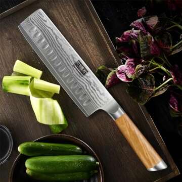 Premium HOSHANHO Nakiri Knife - Sharp VG-10 Damascus Blade