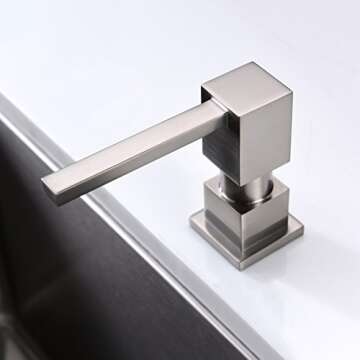 Fonveth Soap Dispenser, Contemporary Design Kitchen Sink Countertop Soap Dispenser, Built in Hand So...