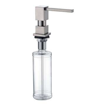 Fonveth Soap Dispenser, Contemporary Design Kitchen Sink Countertop Soap Dispenser, Built in Hand Soap Dispenser Pump Brushed Nickel