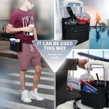 Vethers Travel Luggage Cup Holder and Straps for Hands-Free Travel