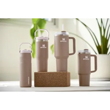 Stanley IceFlow Flip Straw 2.0 Water Bottle 24 OZ | Built-In Straw with Larger Opening | Lightweight & Leak-Resistant | Insulated Stainless Steel | BPA-Free | Almond Rose