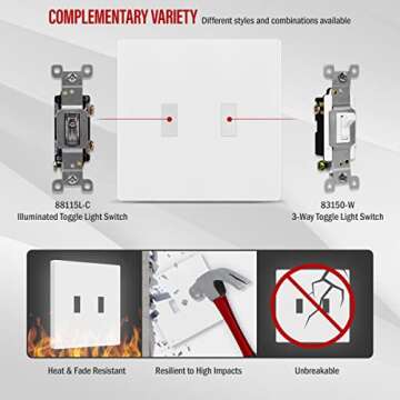 Screwless Double Toggle Wall Plate for Child Safety