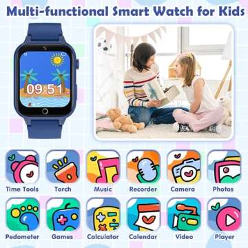 Luyiilo Smart Watch for Kids, with 26 Puzzle Games, Touch Screen, HD Camera, Alarm Clock, Toys for A...