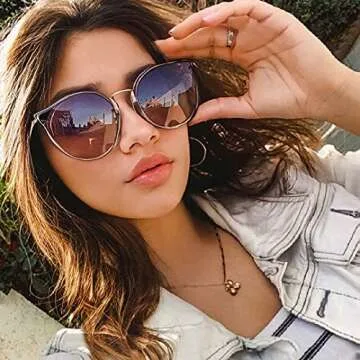 Stylish SUNGAIT Cat Eye Sunglasses with UV400 Protection