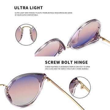 Stylish SUNGAIT Cat Eye Sunglasses with UV400 Protection