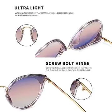 Stylish SUNGAIT Cat Eye Sunglasses with UV400 Protection