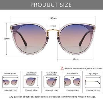 Stylish SUNGAIT Cat Eye Sunglasses with UV400 Protection
