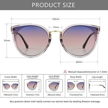 Stylish SUNGAIT Cat Eye Sunglasses with UV400 Protection