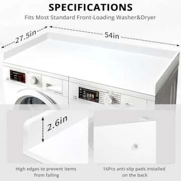 GaShell Washer Dryer Countertop for Stylish Laundry Organization