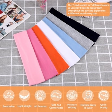 DiyJibb Non-Slip Athletic Headbands Set for Women
