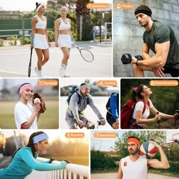 DiyJibb Non-Slip Athletic Headbands Set for Women