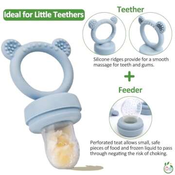 Safe Silicone Baby Fruit Feeder with Freezer Tray