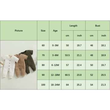 Ynibbim Baby Unisex Waffle Cotton Romper Outfit