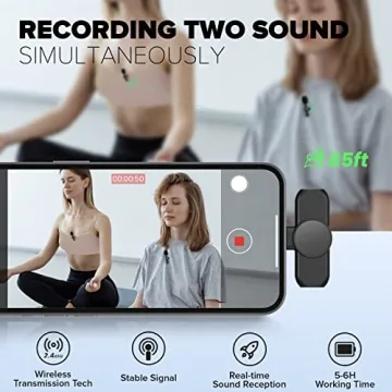 BILIYIP Wireless Lavalier Microphones for iPhone/iPad