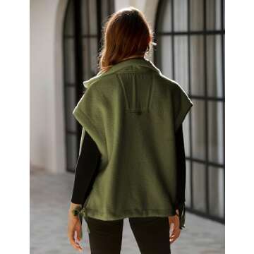 Yeokou Women's Fleece Vest Casual Sleeveless Button Down Winter Warm Sherpa Jacket with Pockets