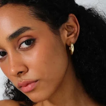 Chunky Gold Hoop Earrings for Women Lightweight and Stylish