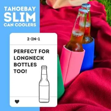 TahoeBay Slim Can Cooler Sleeves in Assorted Solid Colors