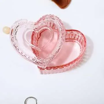 Heart-Shaped Vintage Jewelry Box - Elegant Pink Storage