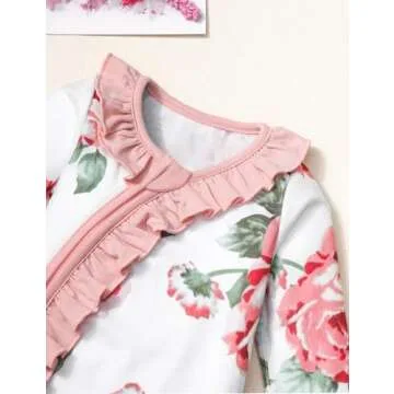 Newborn Girl Clothes Newborn Baby Girl Clothes Long Sleeve Rompers for Baby Girl Flowers Printed Baby Clothes for Girls