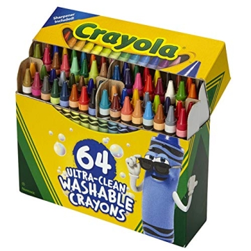 Crayola Ultra Clean Washable Crayons 64 Count Sharpener