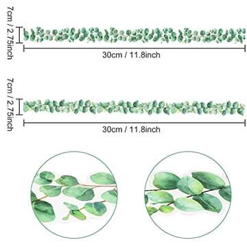 Outus Eucalyptus Border Bulletin Board Classroom Boho Bulletin Wall Decor Trim Border Decor Wall Decals Tropical Leaves Greenery Decoration