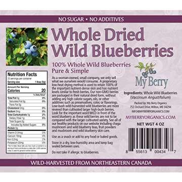 Dried Wild Blueberries, No Added Sugar, Oils, Or Preservatives, Pure & Simple, Canadian Grown