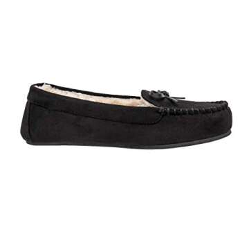 Shop CUSHIONAIRE Women's Sabina Moccasin Slipper in Black