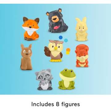 Fisher-Price Little People Toddler Toy Forest Friends Carry Case Playset with Animal Figures for Pretend Play Kids Ages 1+ Years