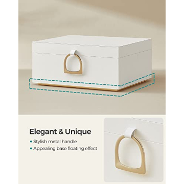 SONGMICS Stylish Jewelry Box, Removable Tray and Storage