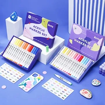 Arrtx Acrylic Paint Pens – 58 Color Set for Creative Art
