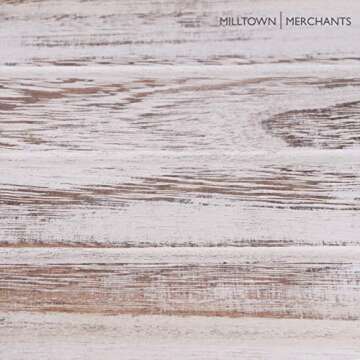 Milltown Merchants Ladder Shelf - Wooden Leaning Bookshelf - Rustic Folding Bookcase (Distressed White)