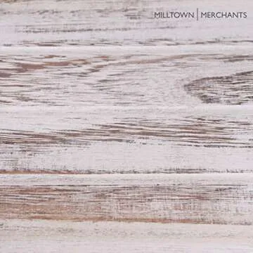 Milltown Merchants Ladder Shelf - Wooden Leaning Bookshelf - Rustic Folding Bookcase (Distressed White)