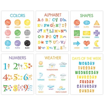 HLNIUC Colorful Kid Educational Art Print - Engaging Learning Prints Set